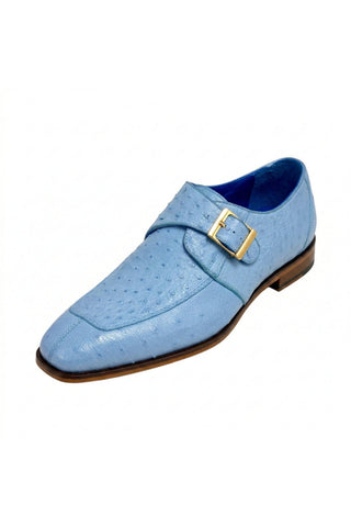 Belvedere Josh 114011 Ostrich Skin Split-Toe Monk Strap (BV3140)