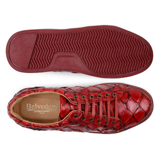 Belvedere Kingstone BR02 Exotic Pirarucu Lace-Up Casual Sneaker (BV3186)-AmbrogioShoes