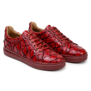 Belvedere Kingstone BR02 Exotic Pirarucu Lace-Up Casual Sneaker (BV3186)-AmbrogioShoes