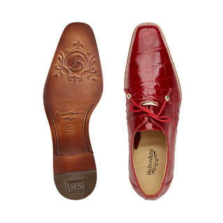 Belvedere Lago 14010 Men's Shoes Genuine Alligator Classic Derby (BV2613)-AmbrogioShoes