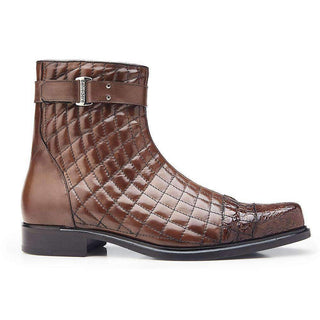 Belvedere Mens Antique Maple Genuine Alligator & Soft Quilted Leather Boots 819 (BV2155)-AmbrogioShoes