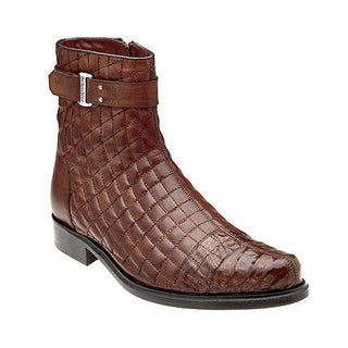 Belvedere Libero Mens Antique Maple Genuine Alligator & Soft Quilted Leather Boots 819 (BV2155)-AmbrogioShoes