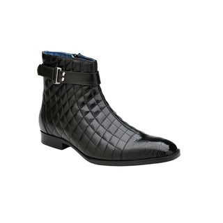 Belvedere Libero R80 Men's Shoes Exotic Ostrich / Quilted Leather Boots (BV3177)-AmbrogioShoes