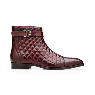 Belvedere Libero R80 Men's Shoes Exotic Ostrich / Quilted Leather Boots (BV3177)-AmbrogioShoes