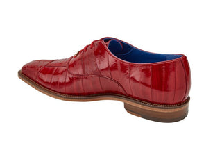 Belvedere Mare 2P7 Shoes Men's Red Genuine Ostrich & Eel Split-Toe Oxfords (BV3103)