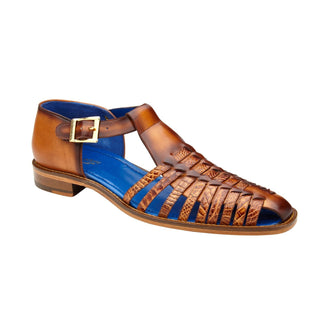 Belvedere Mario R58 Shoes Men's Antique Almond Genuine Alligator / Calf-Skin Leather Sandals (BV3104)-AmbrogioShoes