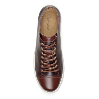 Belvedere Mens Abreno Burgundy & Cognac Calf Leather Sneakers 050 (BV2500)-AmbrogioShoes