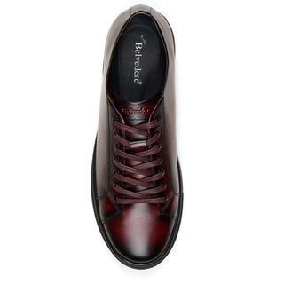 Belvedere Mens Albert Antique Burgundy Calf Leather Sneakers 010 (BV2504)-AmbrogioShoes