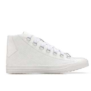 Belvedere Men's Angelo Shoes White Genuine Crocodile and Calf-Skin Leather Sneakers 33683 (BV2813)-AmbrogioShoes