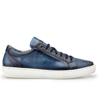 Belvedere Mens Anthony Blue Safari Genuine Ostrich & Soft Calf Sneakers Y03 (BV2507)-AmbrogioShoes