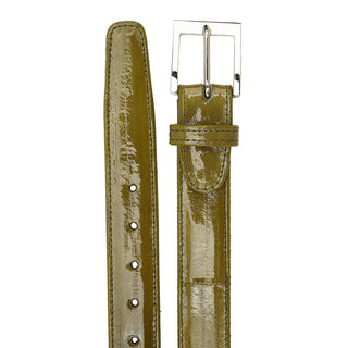 Belvedere Men's Belt Antique Green OLive Eel 2002 (BVB2718)-AmbrogioShoes