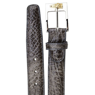 Belvedere Men's Belt Gray Exotic Alligator 2008 (BVB2704)-AmbrogioShoes