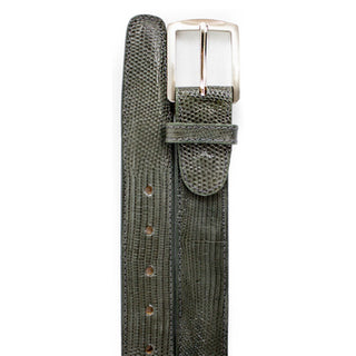 Belvedere Men's Belt Gray Teju Lizard 2003 (BVB2725)-AmbrogioShoes