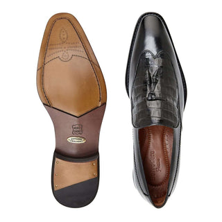 Belvedere Mens Bosco Black Alligator & Calf-skin Leather Loafers 4B2 (BV2600)-AmbrogioShoes