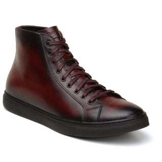 Belvedere Mens David Antique Burgundy Calf Leather Sneakers 020 (BV2525)-AmbrogioShoes
