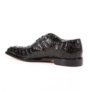 Belvedere Mens Shoes Chapo Caiman Alligator Black Oxfords (BV1006)-AmbrogioShoes