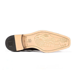 Belvedere Mens Shoes Chapo Caiman Alligator Black Oxfords (BV1006)-AmbrogioShoes