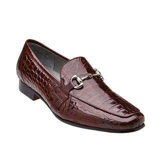 Belvedere Men's Gerald Shoes Burgundy Genuine Alligator Slip-On Lafers 1024 (BV2824) (Special Price)-AmbrogioShoes