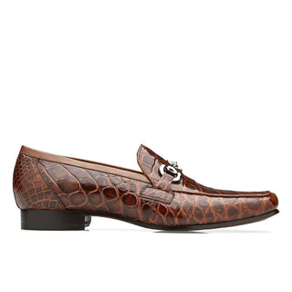 Belvedere Men's Gerald Shoes Peanut Camel Genuine Alligator Slip-On Loafers 1024 (BV2822)-AmbrogioShoes