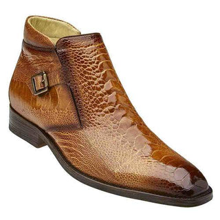 Belvedere Men's Gregg Shoes Antique Almond Ostrich Ankle Boots R18 (BV2803)-AmbrogioShoes