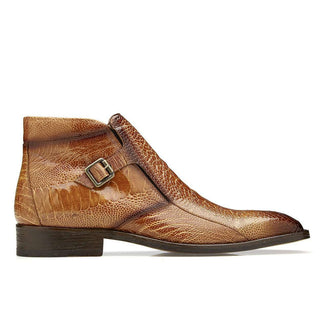 Belvedere Men's Gregg Shoes Antique Almond Ostrich Ankle Boots R18 (BV2803)-AmbrogioShoes