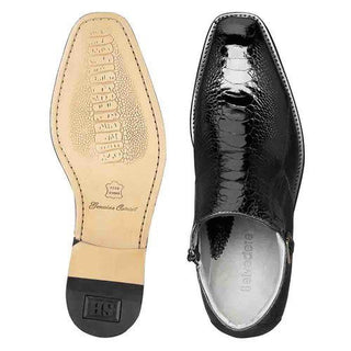 Belvedere Men's Gregg Shoes Black Ostrich Ankle Boots R18 (BV2804)-AmbrogioShoes