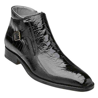 Belvedere Men's Gregg Shoes Black Ostrich Ankle Boots R18 (BV2804)-AmbrogioShoes