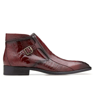 Belvedere Men's Gregg Shoes Scrarlet Red Ostrich Ankle Boots R18 (BV2802)-AmbrogioShoes