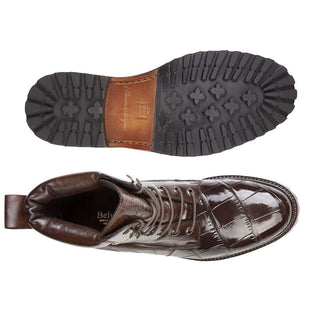 Belvedere Mens Logan Chocolate Genuine Alligator & Italian Calf Boots CB02 (BV2527)-AmbrogioShoes