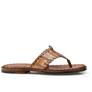 Belvedere Mens Merlin Honey Crocodile Patchwork Sandals H01 (BV2620)-AmbrogioShoes