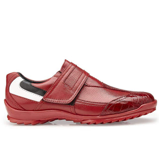 Belvedere Mens Mikele Red Crocodile & Calf-skin Leather Sneakers 37608 (BV2622)-AmbrogioShoes