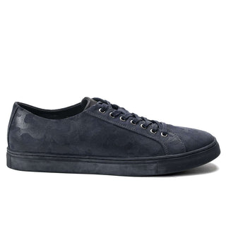 Belvedere Men's Oliver Shoes Blue Suede Leather In Camouplage Sneakers (BV2808)-AmbrogioShoes
