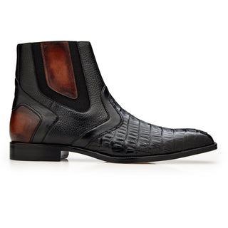 Belvedere Monte R102 Exotic Caiman Crocodile / Pebble Grain Leather Ankle Boot (BV3192)-AmbrogioShoes