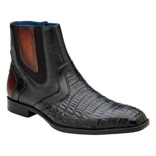 Belvedere Monte R102 Men's Shoes Exotic Caiman Crocodile / Pebble Grain Leather Ankle Boot (BV3192)-AmbrogioShoes