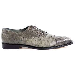 Belvedere Onesto II Mens Gray Genuine Ostrich and Crocodile Oxfords 1419-Gray-AmbrogioShoes