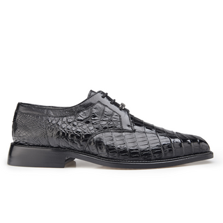 Belvedere P32 Susa Men's Shoes Black Exotic Crocodile Derby Oxfords (BV2010)-AmbrogioShoes
