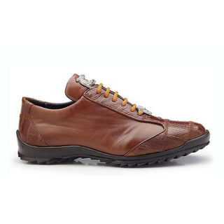 Belvedere Mens Honey Genuine Ostrich & Soft Calf Sneakers 40486 (BV2178)-AmbrogioShoes