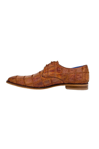 Belvedere R160 Amico Ostrich Patchwork Derby-AmbrogioShoes
