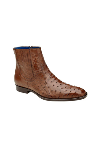 Belvedere R55 Roger Exotic Ostrich Skin Ankle Zipper Boots (BV3107)-AmbrogioShoes
