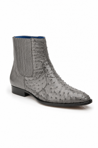 Belvedere R55 Roger Ostrich Skin Ankle Zipper Boots (BV3107)