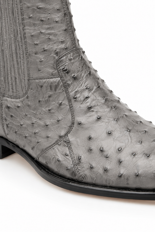 Belvedere R55 Roger Ostrich Skin Ankle Zipper Boots (BV3107)