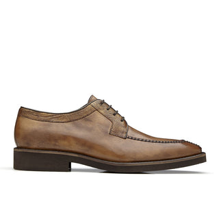 Belvedere Samuel Men's Shoes Almond Brown Ostrich & Calf-Skin Split-Toe Oxfords 4B5 (BV2826)-AmbrogioShoes