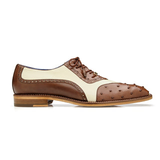 Belvedere Sesto R54 Men's Shoes Ostrich / Calf-Skin Leather Oxfords (BV3175)-AmbrogioShoes