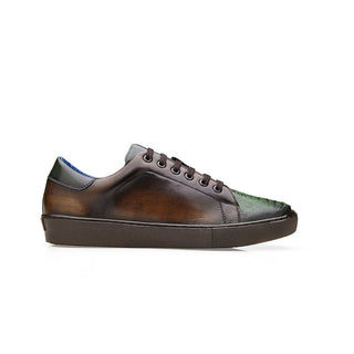 Belvedere Stone Y31 Men's Shoes Ostrich / Calf-Skin Leather Sneakers (BV3171)-AmbrogioShoes