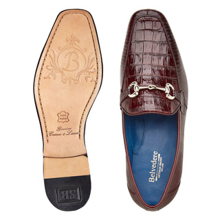 Belvedere Udine 1030 Men's Shoes Exotic Caiman Crocodile / Lizard Horse-bit Loafer (BV3182)-AmbrogioShoes