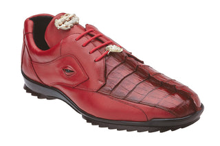 Belvedere Vasco Exotic Hornback Crocodile & Calf-Skin Leather Sneakers 336122 (BV2204)-AmbrogioShoes