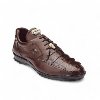 Belvedere Vasco Men's Brown Genuine Hornback Crocodile & Soft Calf Sneakers 336122 (BV2206)-AmbrogioShoes