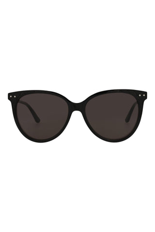 Bottega Veneta BV0119S Black/Black Leather Sunglasses