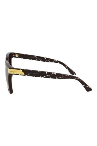 Bottega Veneta BV1005S "Intreccio" Burgundy/Crystal Sunglasses
