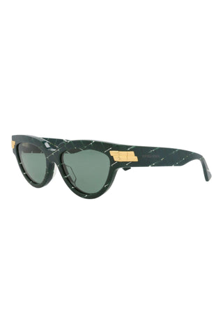 Bottega Veneta BV1035S "INTRECCIO" GREEN/CRYSTAL Sunglasses